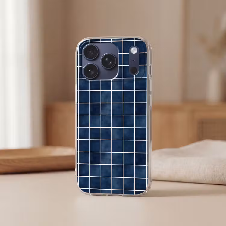 Telefoonhoesje Softcase - Tegel - Modern - Blauw — 3