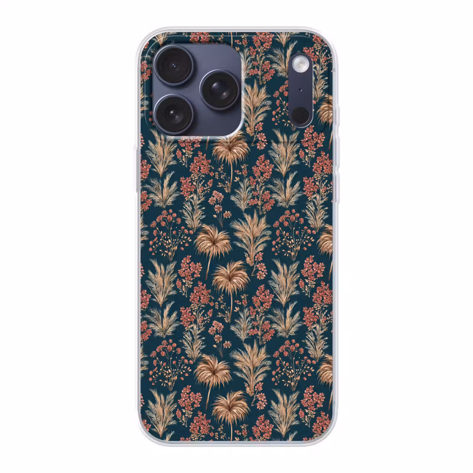 Telefoonhoesje Softcase - Botanisch - Patroon - Blauw — 1