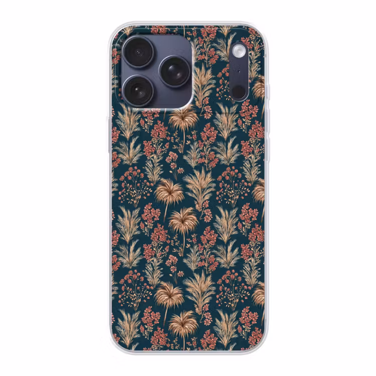 Telefoonhoesje Softcase - Botanisch - Patroon - Blauw — 1