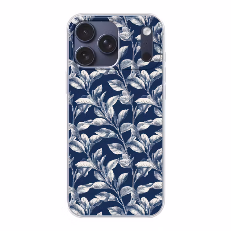 Telefoonhoesje Softcase - Botanisch - Patroon - Blauw — 1