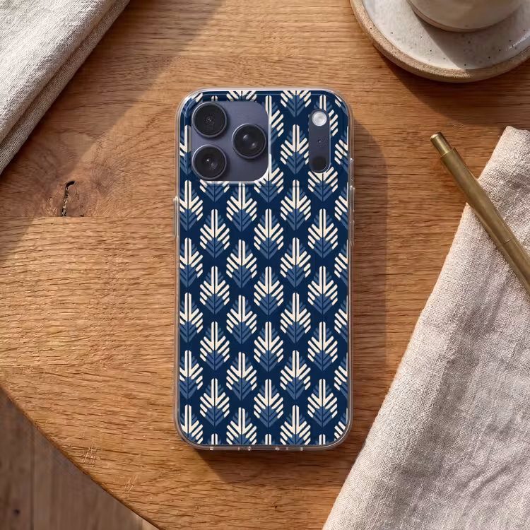 Telefoonhoesje Softcase - Modern - Patroon - Blauw — 2