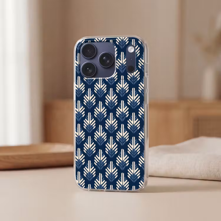Telefoonhoesje Softcase - Modern - Patroon - Blauw — 3