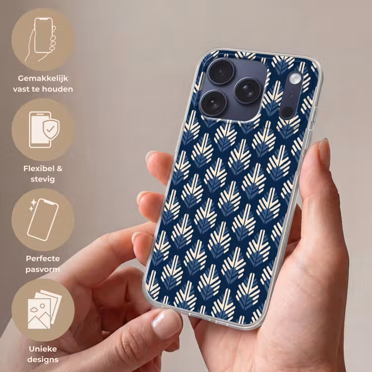Telefoonhoesje Softcase - Modern - Patroon - Blauw — 4