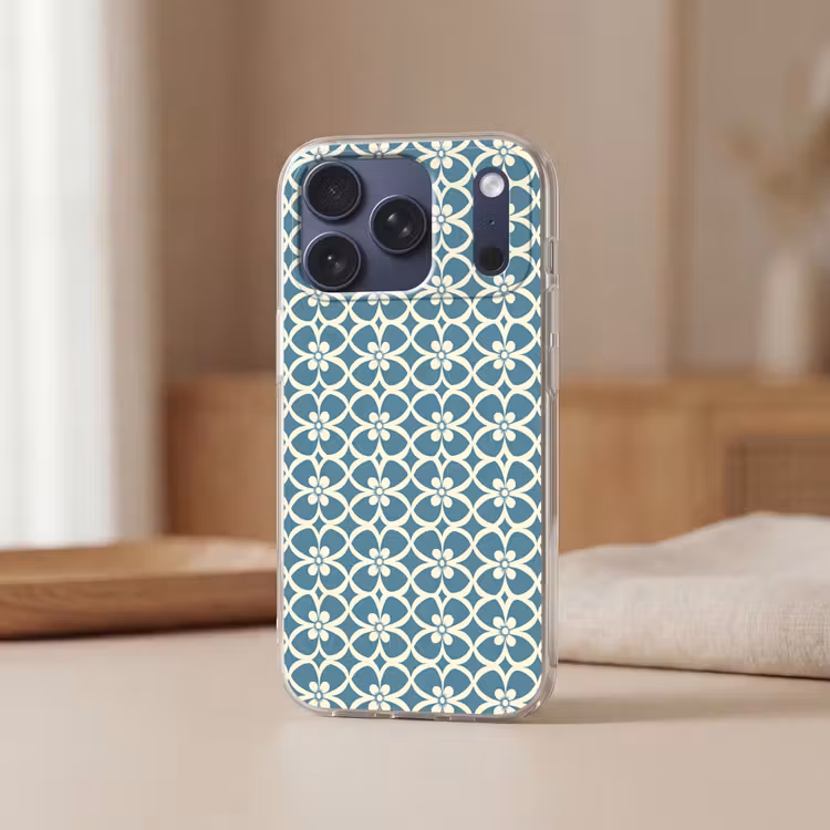 Telefoonhoesje Softcase - Patroon - Symmetrisch - Blauw — 3
