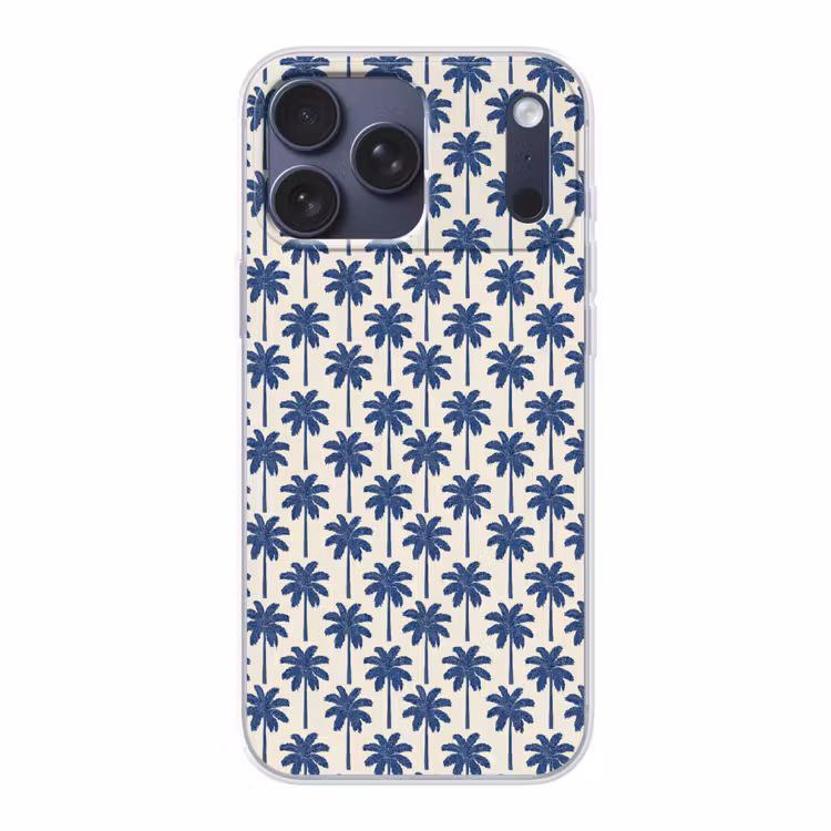 Telefoonhoesje Softcase - Symmetrisch - Palm - Blauw — 1