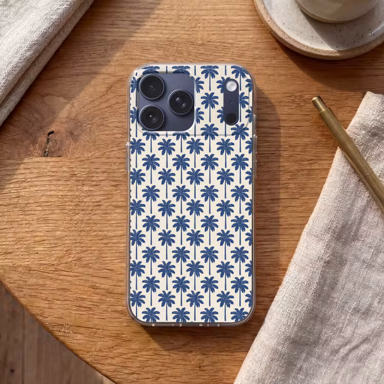 Telefoonhoesje Softcase - Symmetrisch - Palm - Blauw — 2
