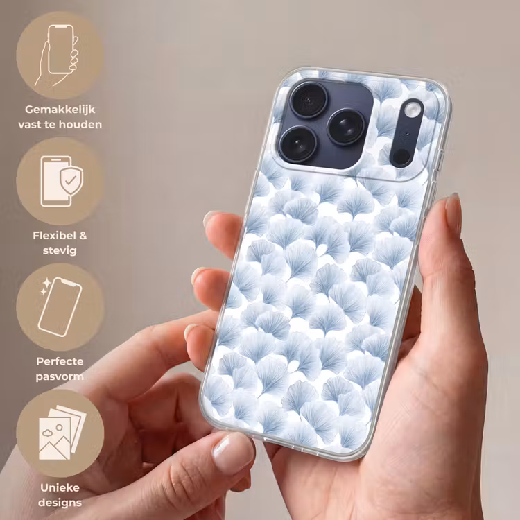 Telefoonhoesje Softcase - Waaier - Modern - Blauw — 4