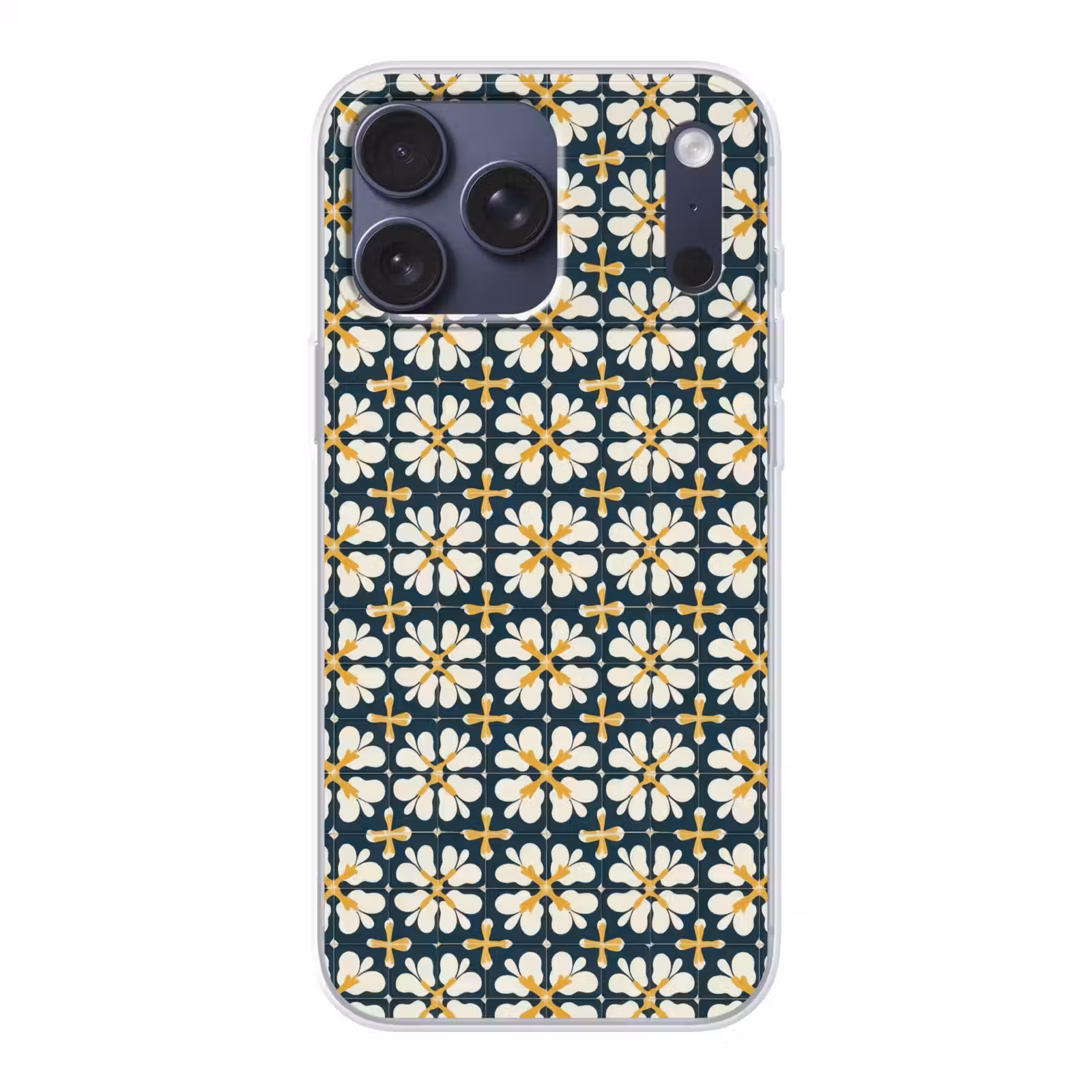 Telefoonhoesje Softcase - Motief - Tegel - Okergeel — 1