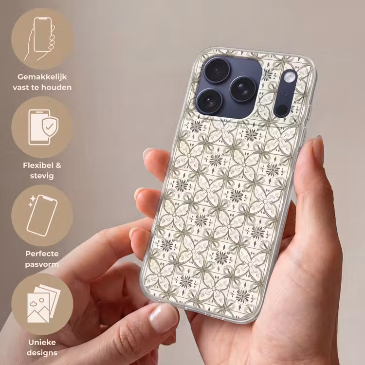 Telefoonhoesje Softcase - Antiek - Tegel - Beige — 4
