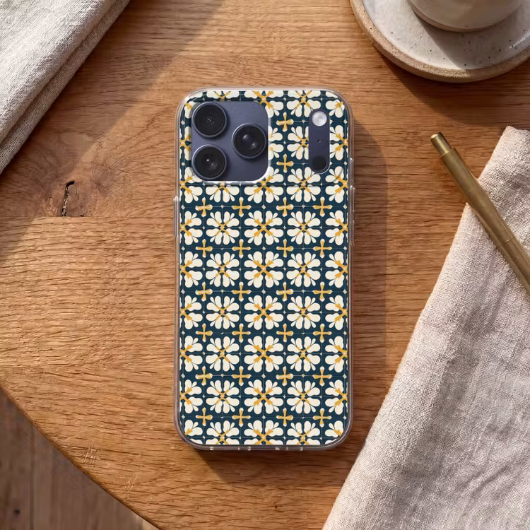 Telefoonhoesje Softcase - Motief - Tegel - Okergeel — 2