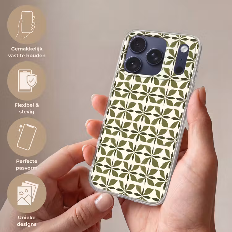 Telefoonhoesje Softcase - Botanisch - Retro - Groen — 4