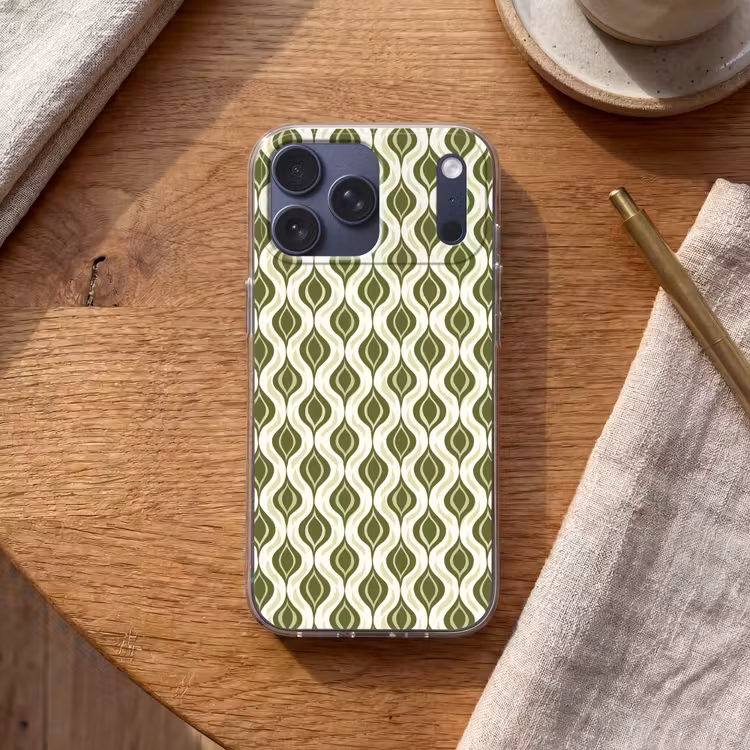 Telefoonhoesje Softcase - Patroon - Retro - Groen — 2