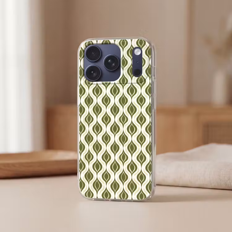 Telefoonhoesje Softcase - Patroon - Retro - Groen — 3