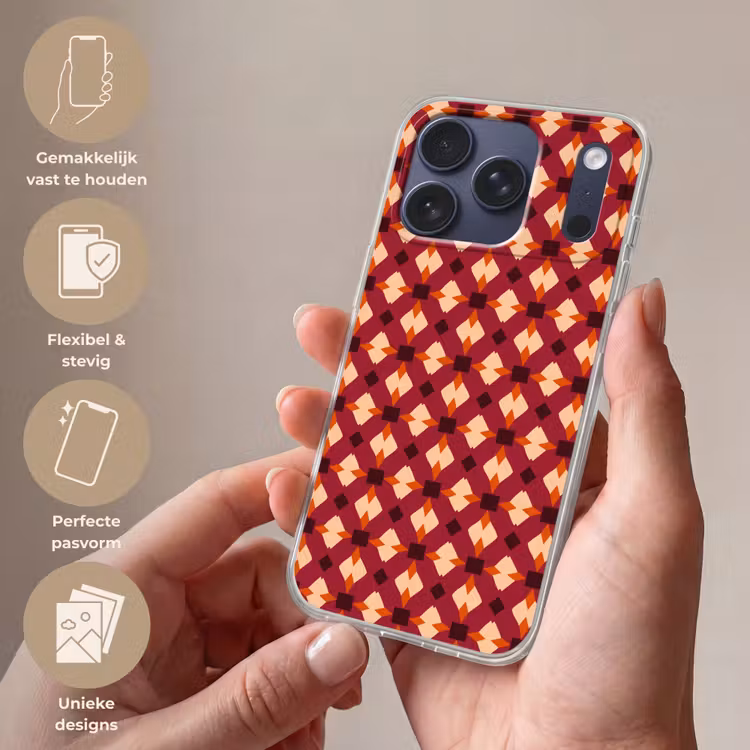 Telefoonhoesje Softcase - Retro - Patroon - Kleurrijk — 4