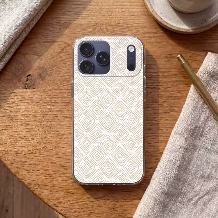 Telefoonhoesje Softcase - Abstract - Ruit - Beige — 2