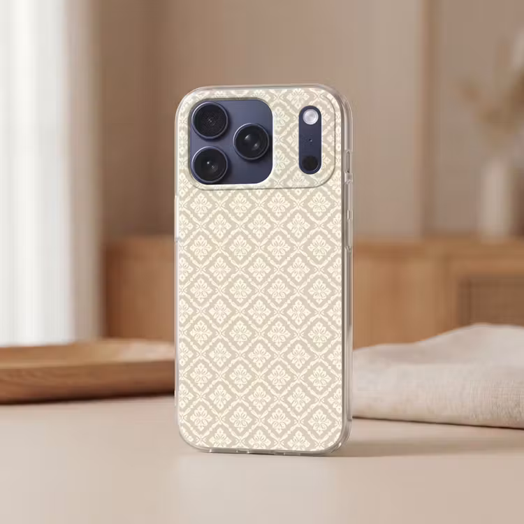 Telefoonhoesje Softcase - Floraal - Ornament - Beige — 3
