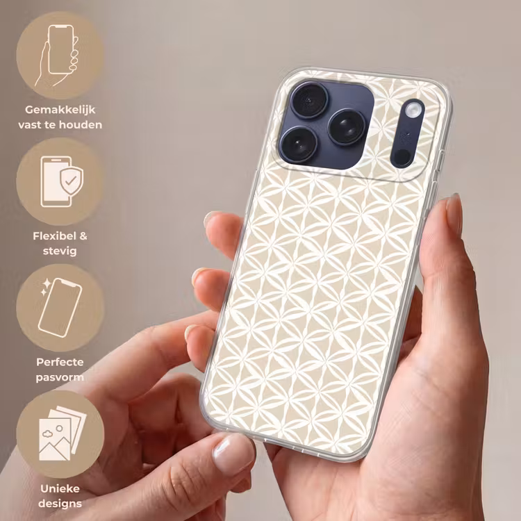 Telefoonhoesje Softcase - Motief - Modern - Beige — 4