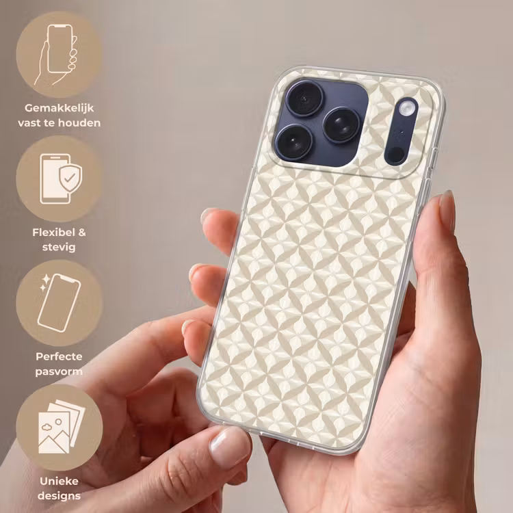 Telefoonhoesje Softcase - Patroon - Klassiek - Beige — 4