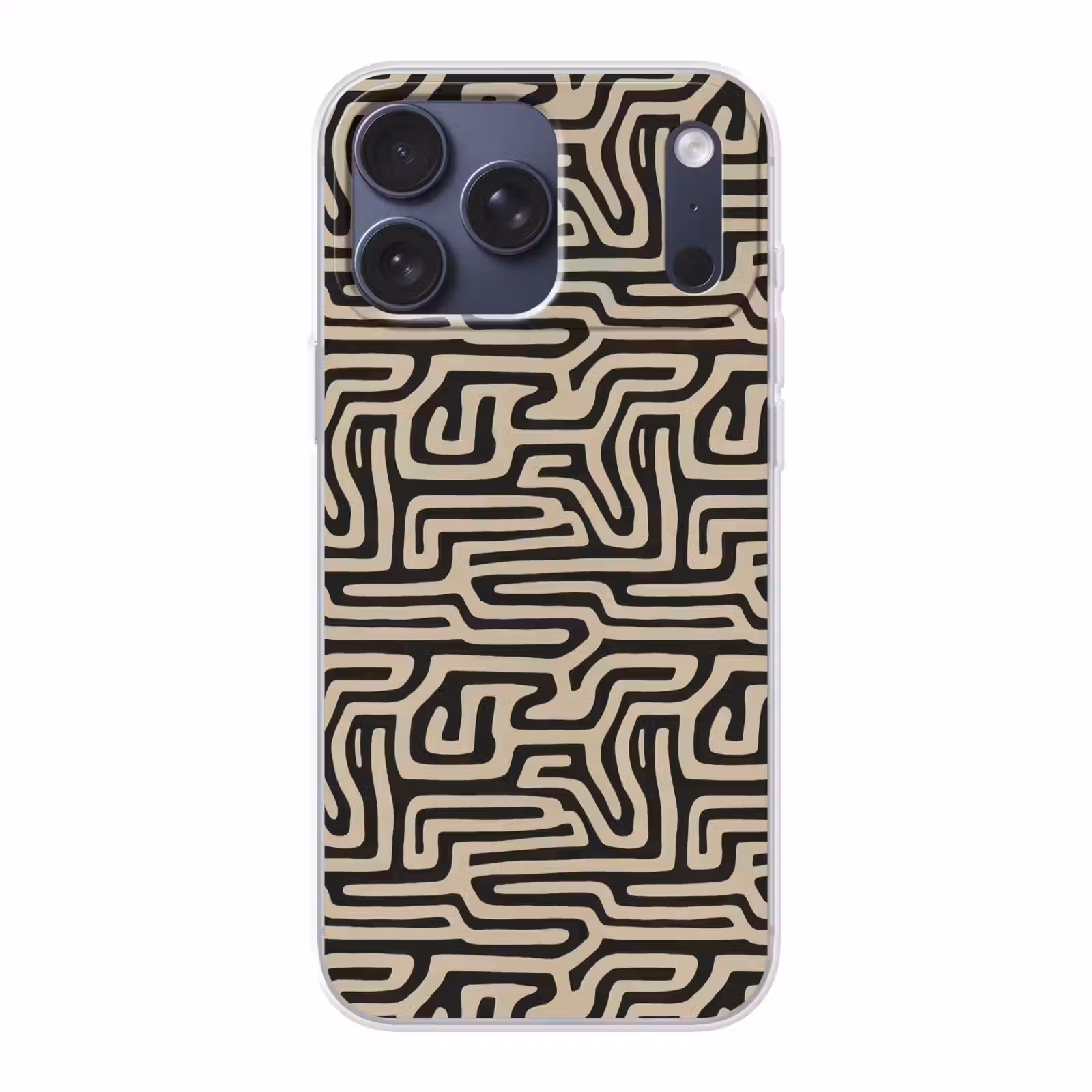 Telefoonhoesje Softcase - Grafisch - Lijnen - Zwart — 1