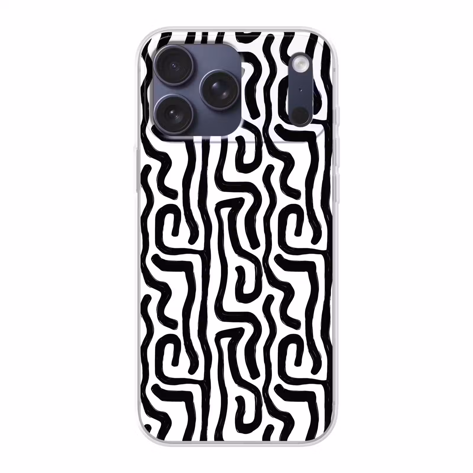 Telefoonhoesje Softcase - Modern - Lijnen - Zwart — 1