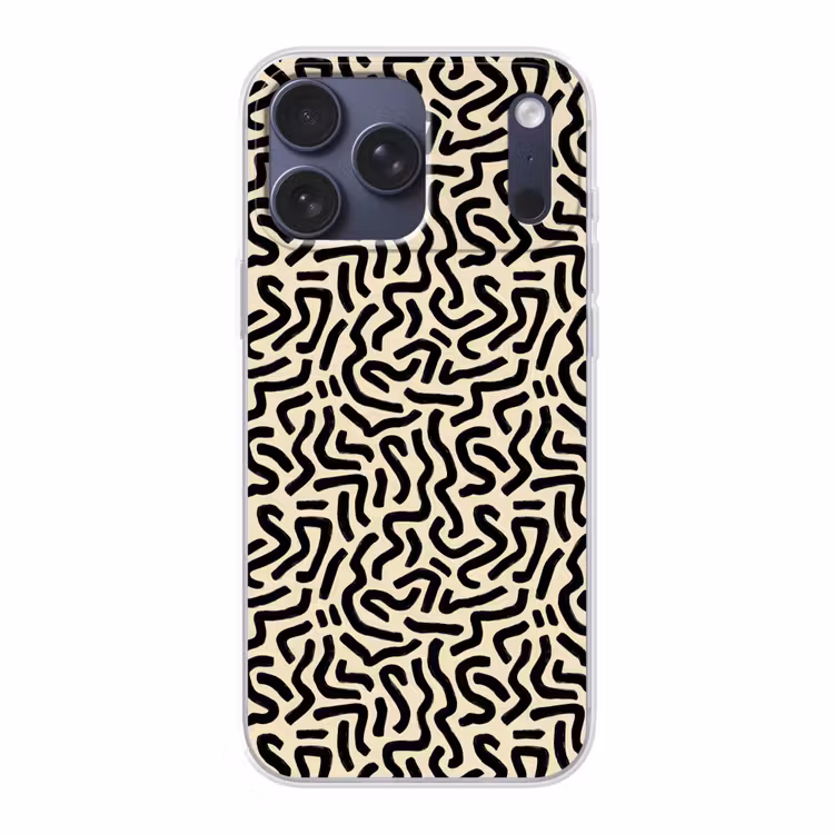 Telefoonhoesje Softcase - Abstract - Lijnen - Zwart — 1