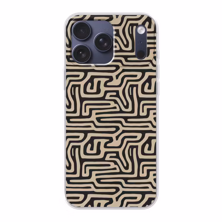Telefoonhoesje Softcase - Grafisch - Lijnen - Zwart — 1