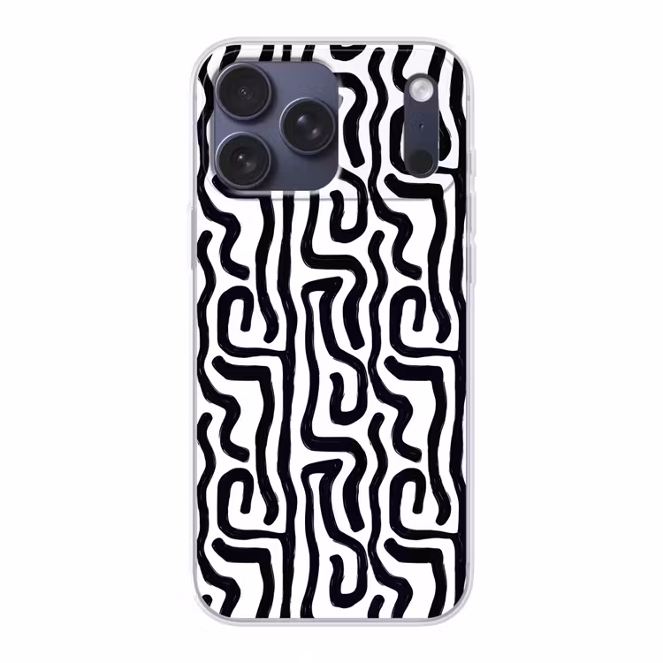 Telefoonhoesje Softcase - Modern - Lijnen - Zwart — 1