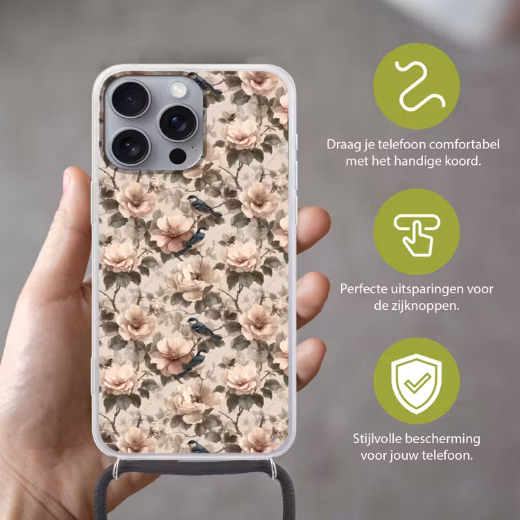 Telefoonhoesje met koord - Klassiek - Vogels - Kleurrijk — 4