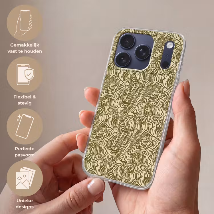 Telefoonhoesje Softcase - Abstract - Marmer - Groen — 4