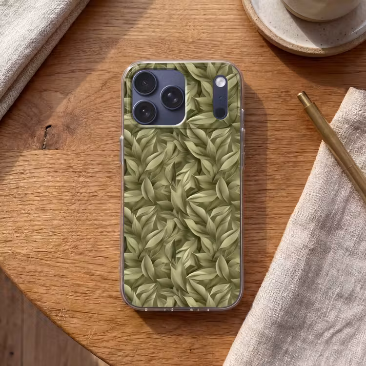 Telefoonhoesje Softcase - Bladeren - Modern - Groen — 2