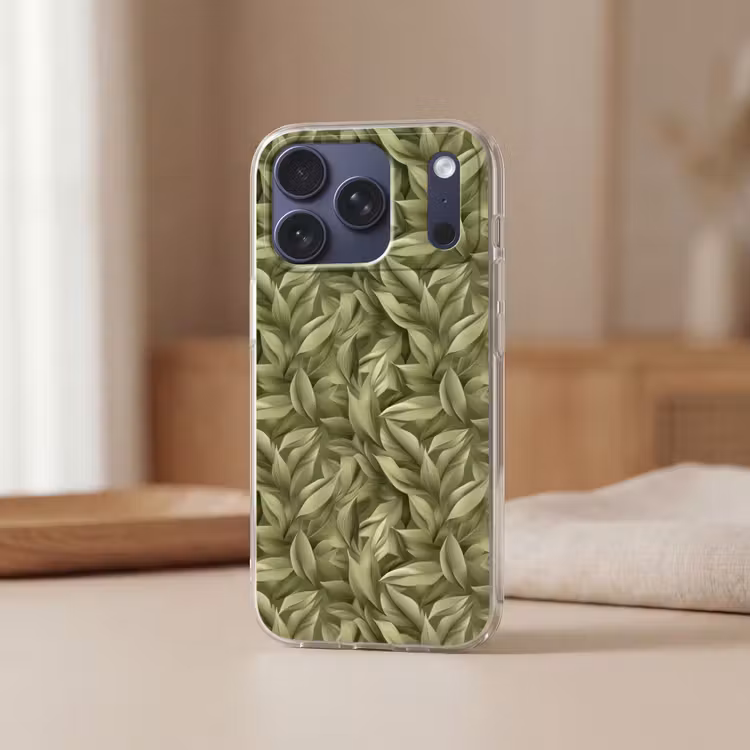 Telefoonhoesje Softcase - Bladeren - Modern - Groen — 3