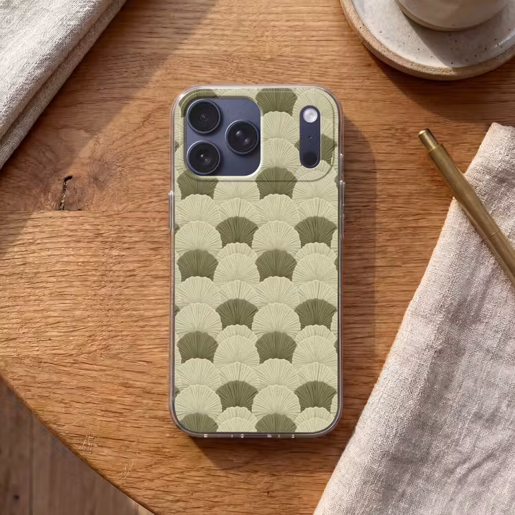 Telefoonhoesje Softcase - Bladeren - Structuur - Groen — 2