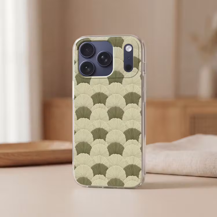 Telefoonhoesje Softcase - Bladeren - Structuur - Groen — 3