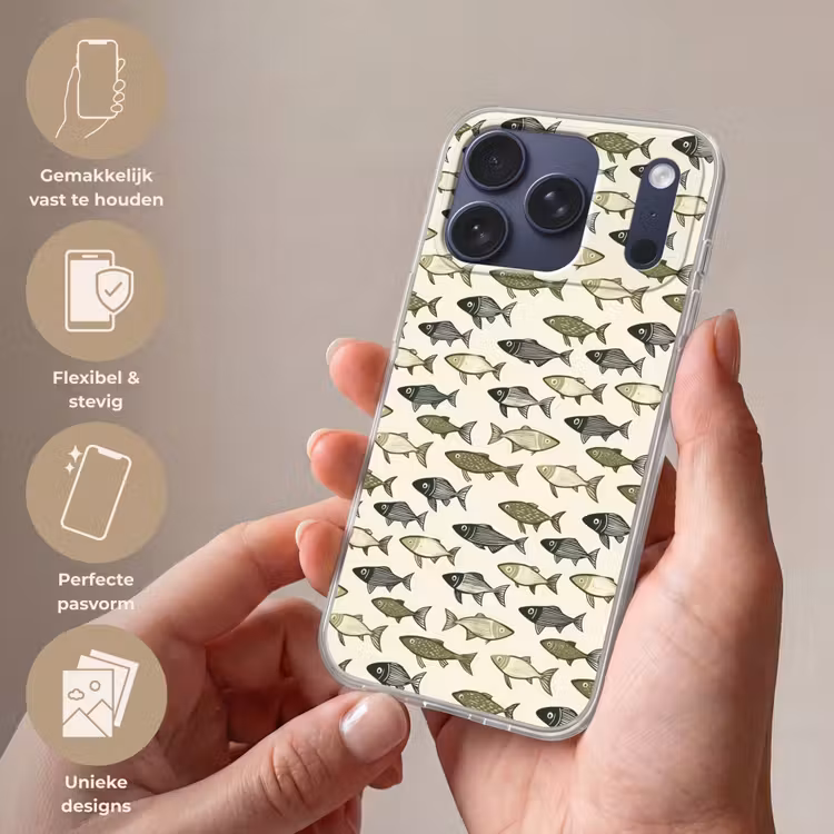 Telefoonhoesje Softcase - Vissen - Klassiek - Groen — 4