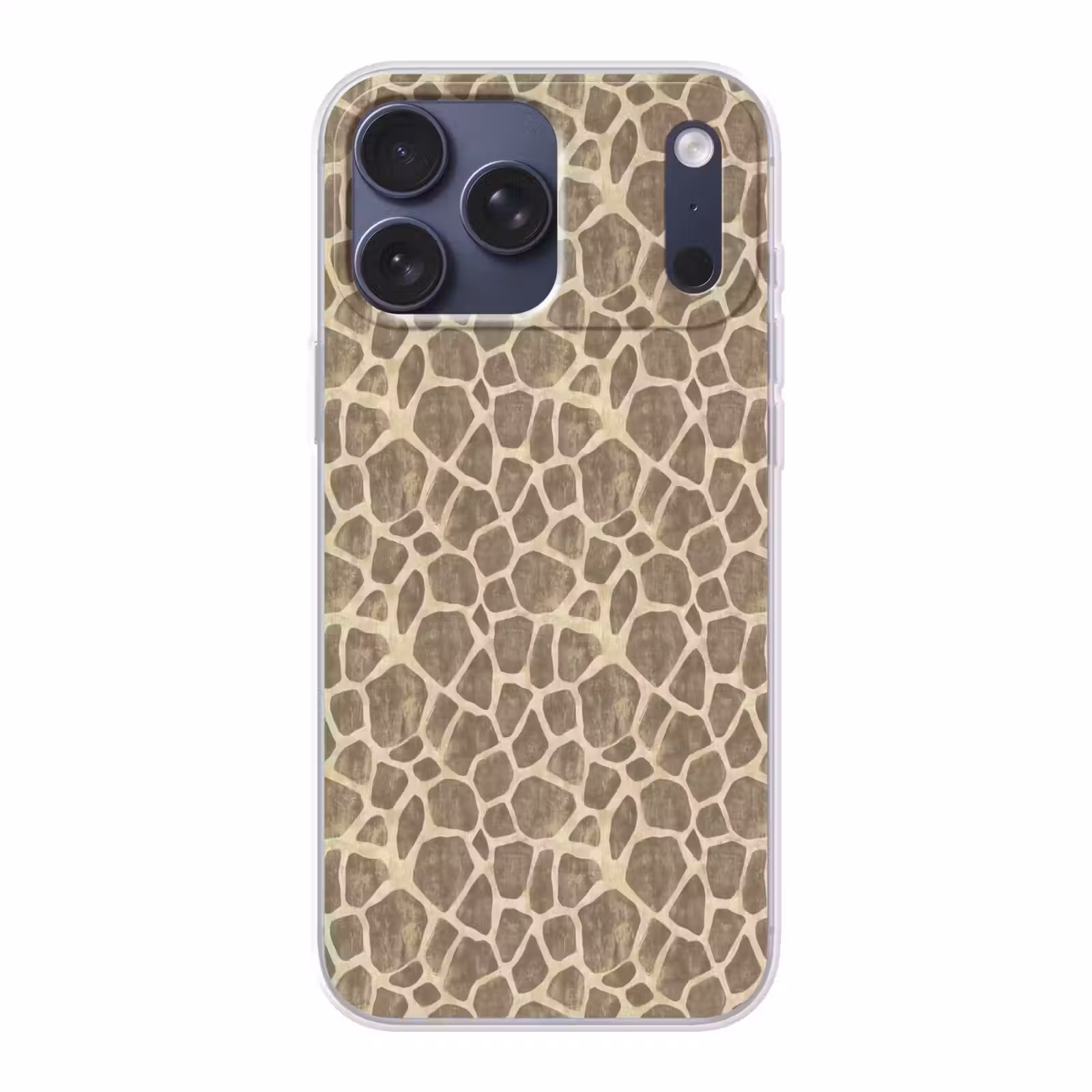 Telefoonhoesje Softcase - Giraf - Patroon - Beige - Bruin — 1