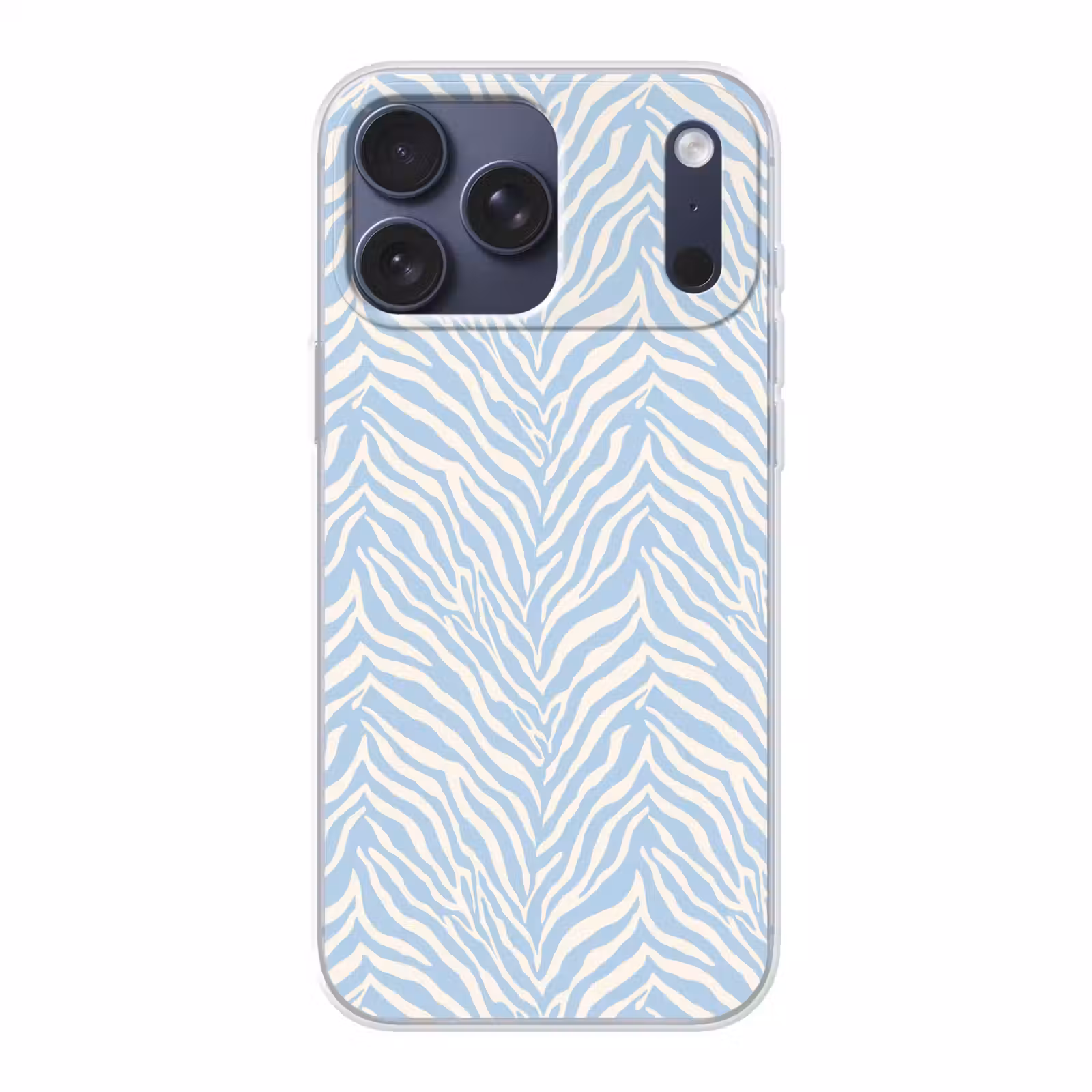 Telefoonhoesje Softcase - Zebra - Motief - Blauw - Wit — 1