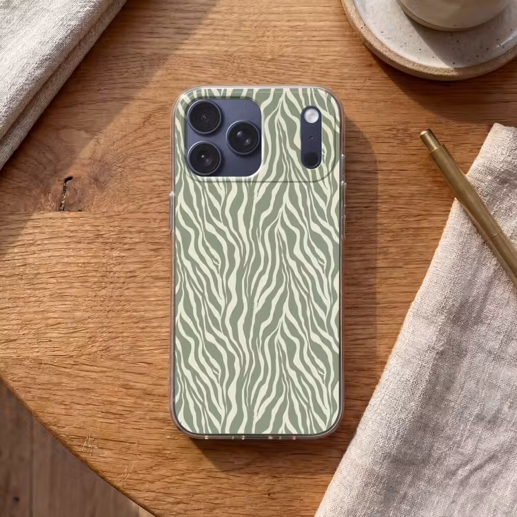 Telefoonhoesje Softcase - Zebra - Motief - Groen — 2
