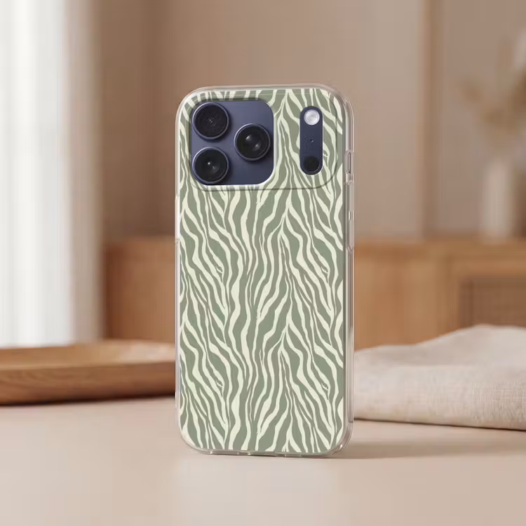 Telefoonhoesje Softcase - Zebra - Motief - Groen — 3