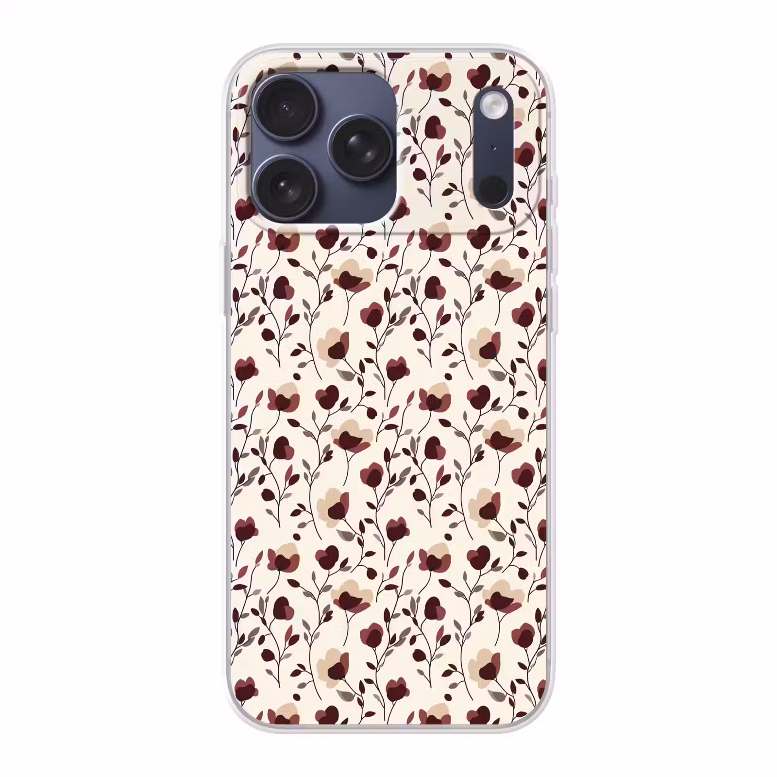 Telefoonhoesje Softcase - Bloemen - Botanisch - Bordeaux — 1