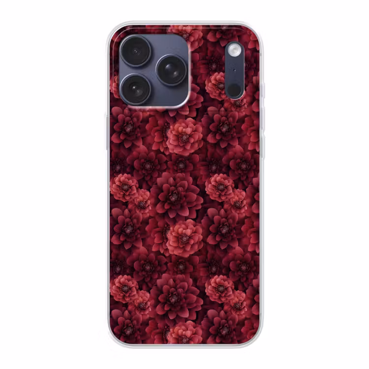 Telefoonhoesje Softcase - Dahlias - Bloemen - Rood — 1