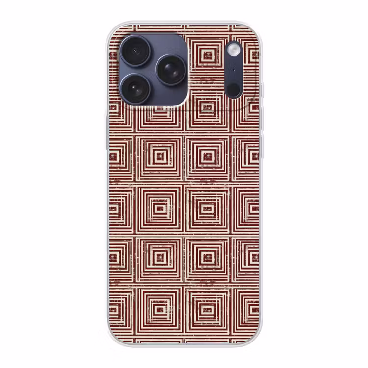 Telefoonhoesje Softcase - Geometrisch - Patroon - Rood — 1