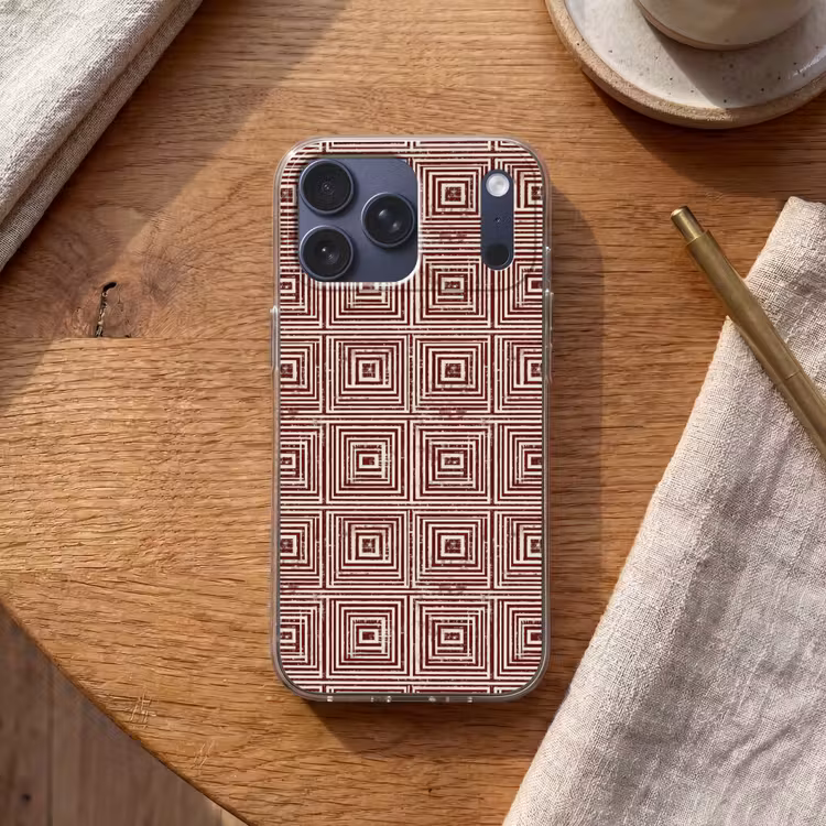 Telefoonhoesje Softcase - Geometrisch - Patroon - Rood — 2