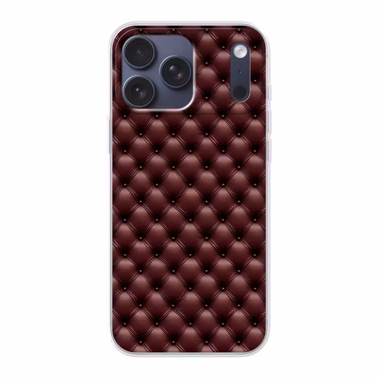 Telefoonhoesje Softcase - Leer - Patroon - Bordeaux — 1