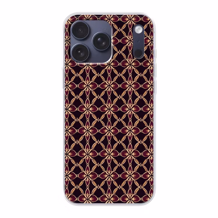 Telefoonhoesje Softcase - Symmetrisch - Tegel - Burgundy — 1