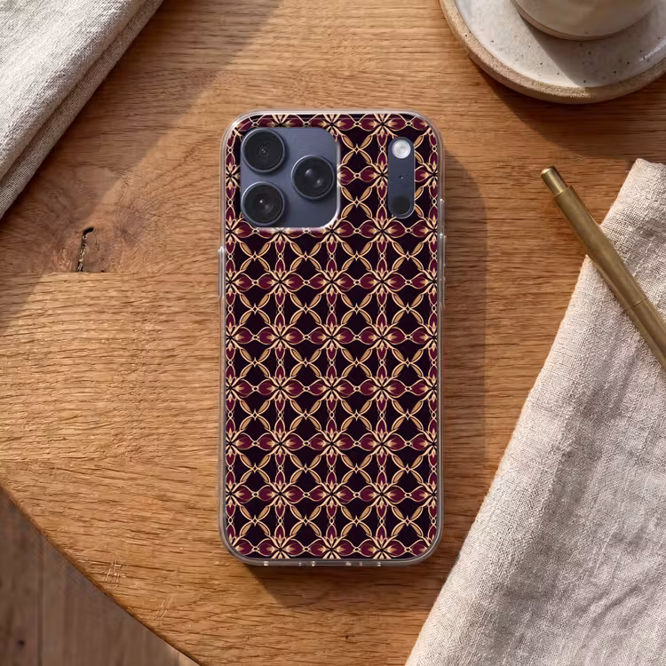Telefoonhoesje Softcase - Symmetrisch - Tegel - Burgundy — 2