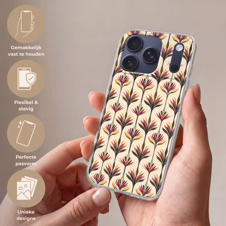 Telefoonhoesje Softcase - Waaier - Motief - Kleurrijk — 4