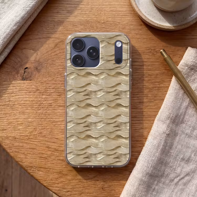 Telefoonhoesje Softcase - Golven - Patroon - Goud — 2