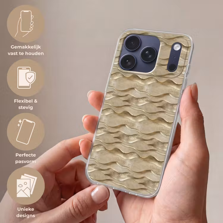 Telefoonhoesje Softcase - Golven - Patroon - Goud — 4