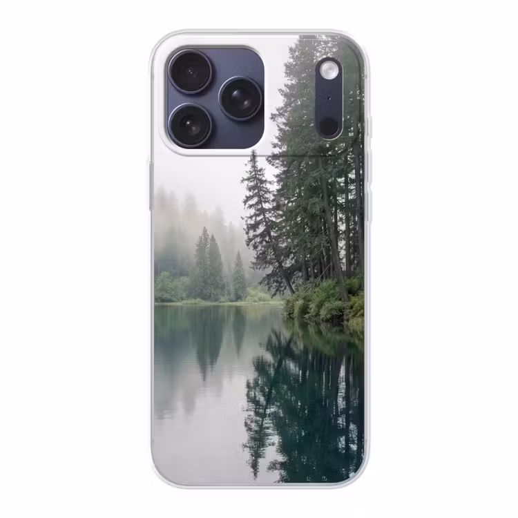 Telefoonhoesje Softcase - Bergen - Meer - Bos — 1