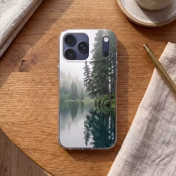 Telefoonhoesje Softcase - Bergen - Meer - Bos — 2